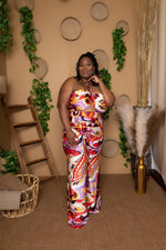 Darya Plus Size Satin Two Piece Pant Set - REBEL PLUSH BOUTIQUE