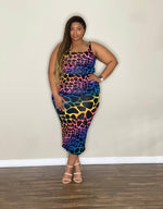 Multicolor Plus Size Skirt Set