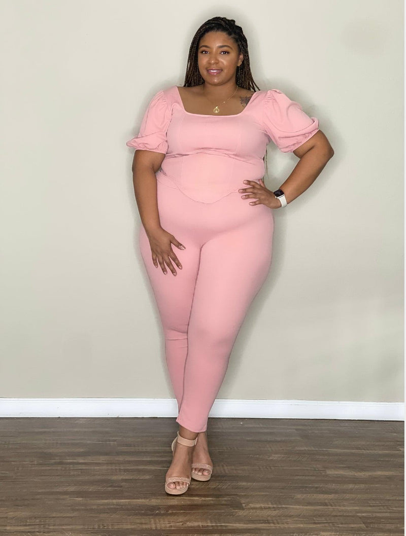 Blush Corset Pant Set - REBEL PLUSH BOUTIQUE