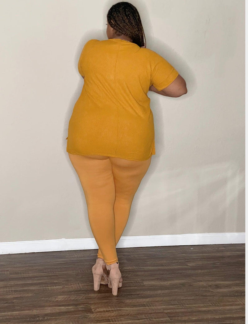 Plus Size Leggings Yellow | SAVANNAHWOOD